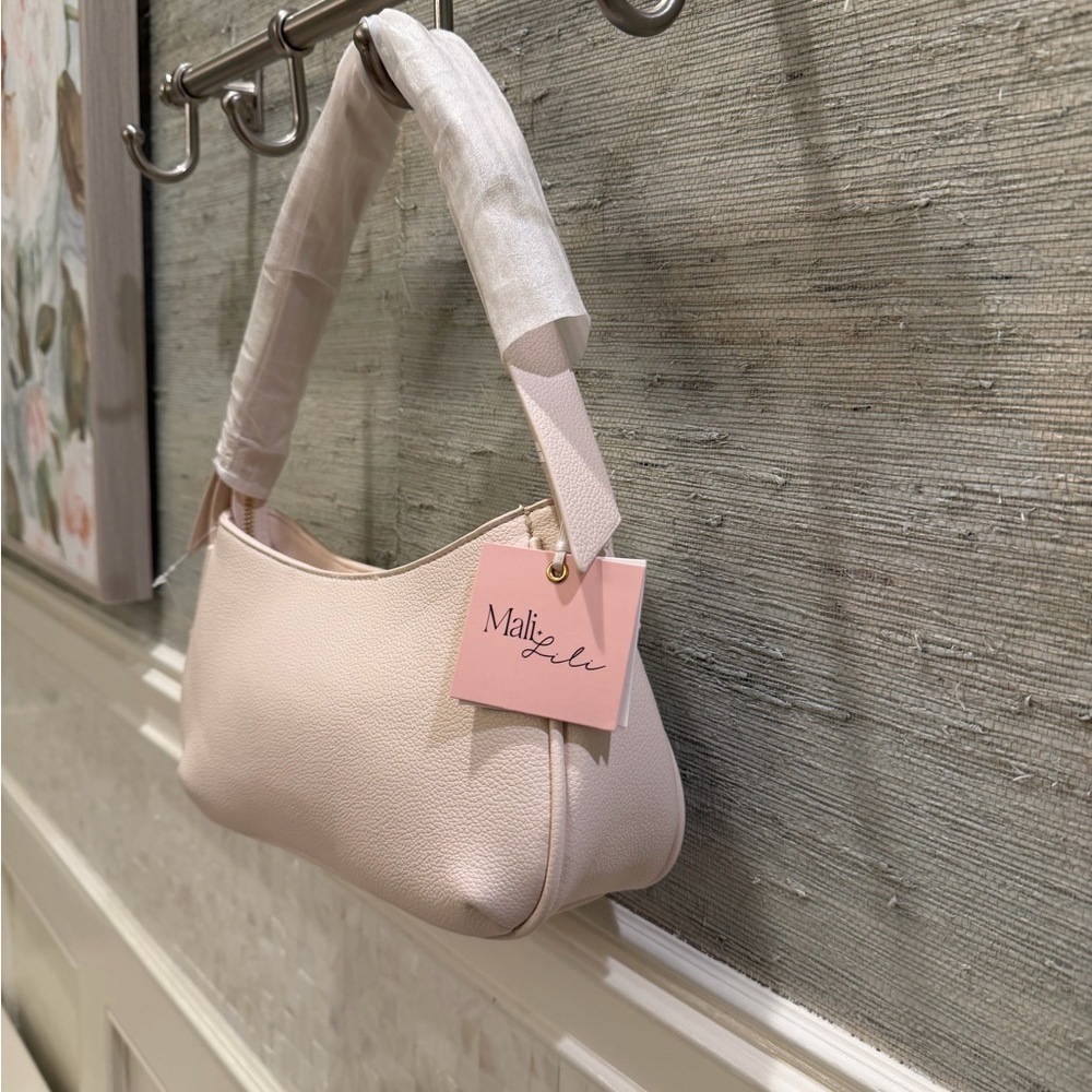 NWT new Anthropologie Mali + Lili Marissa bow shoulder bag cream faux leather - Picture 8 of 17